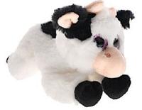 Take Me Home knuffel koe liggend 20 cm pluche wit/zwart