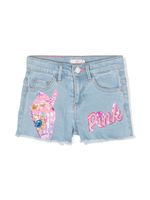 Billieblush short en jean à sequins brodés - Bleu