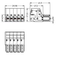 WAGO 831-3105/019-004 Female behuizing (kabel) 831 Totaal aantal polen: 5 Rastermaat: 7.62 mm Inhoud: 5 stuk(s)