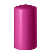 1x Fuchsia roze cilinderkaars/stompkaars 6 x 15 cm 58 branduren - thumbnail