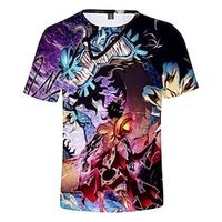 One Piece Aap D. Luffy Cosplay kostuum T-Shirt Anime 3D Grafische prints Opdrukken Harajuku Grafisch Voor Voor heren Dames Volwassenen Back To School Lightinthebox