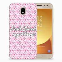 Samsung Galaxy J5 2017 Silicone-hoesje Flowers Pink DTMP - thumbnail