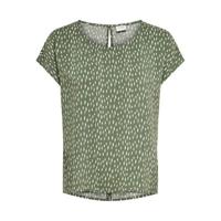 JACQUELINE DE YONG semi-transparante geweven top JDYSTAAR met all over print en open detail groen/wit