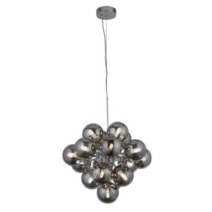 Searchlight Hanglamp Glas Berry Globe 17-lichts zwart met smoke glas 52131-17SM