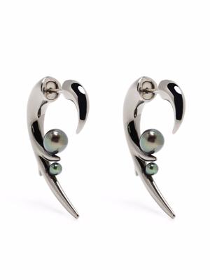Shaun Leane boucles d'oreilles Hook ornées de perles - Noir