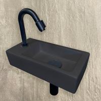 Wiesbaden One Pack Mini-Rhea fontein 36x18 cm links en Victoria toiletkraan, Quartz