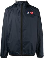 Comme Des Garçons Play x K-Way veste zippée à capuche - Bleu