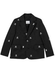 Burberry Kids blazer Thomas Bear à broderies - Noir