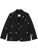 Burberry Kids blazer Thomas Bear à broderies - Noir - thumbnail