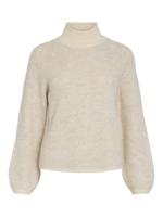 Vilory High Neck L/S Knit Top - NOOS, Eggnog/patroon: natuurlijk melange, L