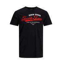 JACK & JONES ESSENTIALS T-shirt met logo zwart
