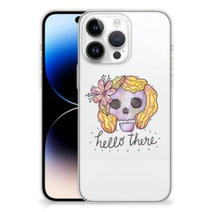 Silicone Back Case iPhone 14 Pro Max Boho Skull