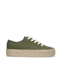 Sacha canvas sneakers met espadrillezool donkergroen