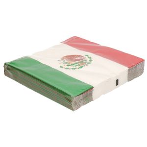 40x Landen thema versiering Mexico vlag servetten 33 x 33 cm