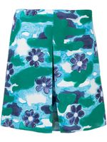 Marni minijupe à fleurs - Bleu