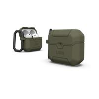 URBAN ARMOR GEAR Scout Case voor de Apple AirPods 4 hoes (draadloos opladen/magnetisch opladen compatibel, status-LED zichtbaar, afneembare karabijnhaak) olijf