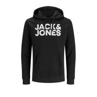 JACK & JONES ESSENTIALS hoodie met printopdruk zwart