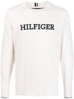 Tommy Hilfiger pull en coton à logo intarsia - Tons neutres - thumbnail