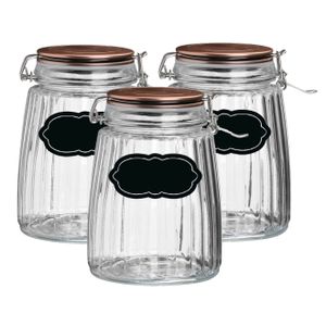 Weckpot/inmaakpot - 6x - 1.5L - glas - met beugelsluiting - incl. etiketten