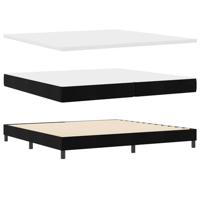 vidaXL Boxspringbed met matras fluweel zwart 200x200 cm