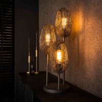 LifestyleFurn Tafellamp Shanay Wire, 3-lamps - Artic zwart - thumbnail