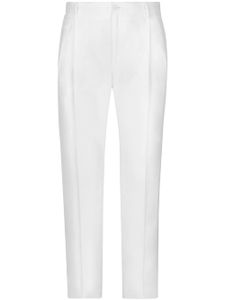 Dolce & Gabbana pressed-crease linen trousers - Blanc