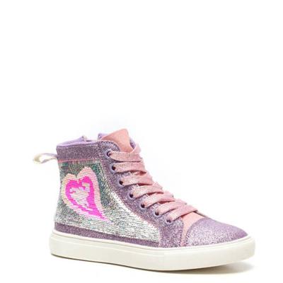 Scapino Blue Box hoge sneakers met pailletten en glitters paars Scapino Blue Box hoge sneakers met pailletten en glitters paars