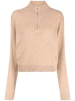 The Elder Statesman sweat à col montant zippé - Marron