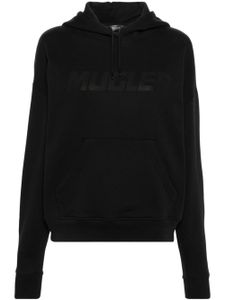 Mugler hoodie à logo en relief - Noir