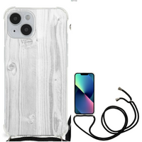 iPhone 14 Stevig Telefoonhoesje White Wood - thumbnail