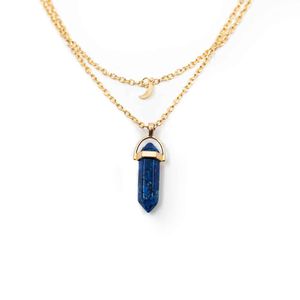 Edelsteen Hanger Lapis Lazuli Dubbeleinder