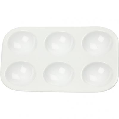 Creotime paletten 12 x 8 cm 6 vakken kunststof wit 10 stuks Creotime paletten 12 x 8 cm 6 vakken kunststof wit 10 stuks