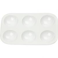Creotime paletten 12 x 8 cm 6 vakken kunststof wit 10 stuks