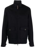 Canali zip-up wool-cashmere jacket - Bleu - thumbnail