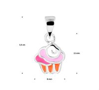 Hanger Cupcake zilver-emaille meerkleurig