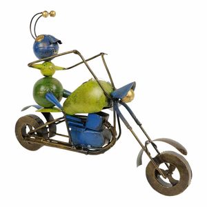 Metalen Mier op Motor (Blauw-Groen)