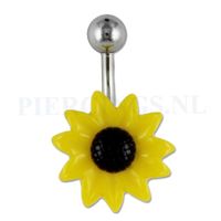 Navelpiercing acryl zonnebloem