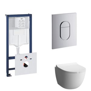 Grohe Rapid SL Toiletset set15 B&W Zero Rim-ex met Grohe Arena of Skate drukplaat