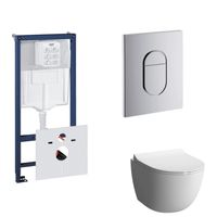 Grohe Rapid SL Toiletset set15 B&W Zero Rim-ex met Grohe Arena of Skate drukplaat - thumbnail