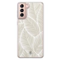 Samsung Galaxy S21 hybride hoesje - Palmy leaves beige