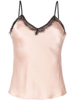 Alberta Ferretti blouse en satin à détail de dentelle - Rose