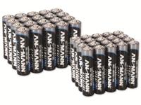 ANSMANN Alkaline batterij set 20 stuks AA Mignon LR6 + 20 stuks AAA Micro LR03 krachtige reservebatterij 1,5 V wegwerp voor zaklamp, wekker, afstandsbediening, toetsenbord, wandklok, speelgoed (40
