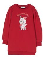 Monnalisa robe en coton à imprimé graphique - Rouge