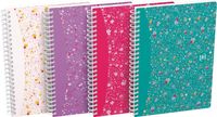 Oxford Floral hardcover spiraalschrift, ft A5, 60 vel, gelijnd, 3 geassorteerde designs - thumbnail