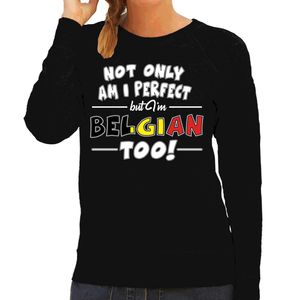 Not only perfect but Belgian / Belgisch too fun cadeau trui voor dames 2XL  -