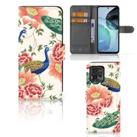 Telefoonhoesje met Pasjes voor Motorola Moto G72 Pink Peacock