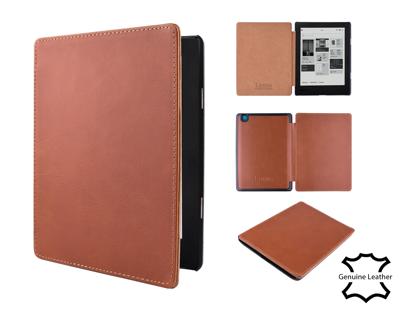 Lunso Kobo Aura H20 Edition 2 hoes (6.8 inch) - Leren sleepcover - Cognac