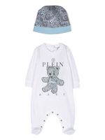 Philipp Plein Junior trousseau de naissance en coton à logo - Blanc