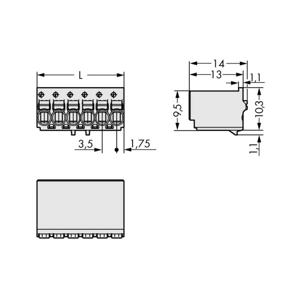 WAGO 2091-1125 Male behuizing (board) 2091 Totaal aantal polen: 5 Rastermaat: 3.50 mm Inhoud: 200 stuk(s)