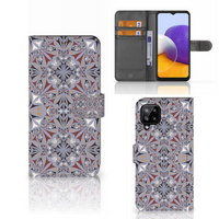 Samsung Galaxy A22 4G | M22 Bookcase Flower Tiles